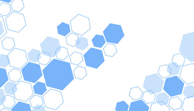 Abstract blue hexagon shape for frame illustration design