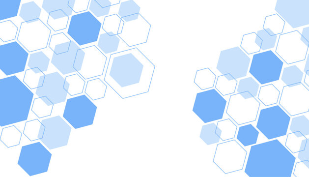 Abstract blue hexagon shape for frame illustration design
