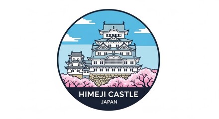 Himeji Castle Japan Cherry Blossom Icon