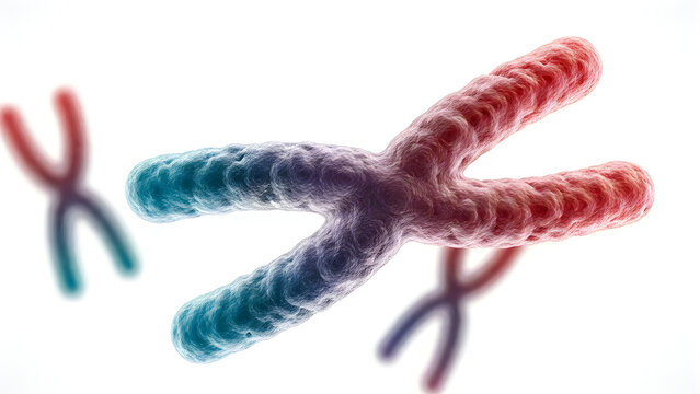 Chromosome structure during cell division showing sister chromatids