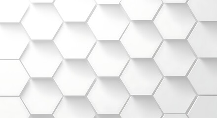 Fototapeta premium Seamless white 3d hexagon pattern with a geometric honeycomb texture and tech-inspired hexagonal cell structure makes a modern vector wallpaper for a business backdrop or soccer design element