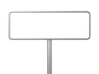 Obraz premium A blank rectangular sign mounted on a single vertical pole against a white background
