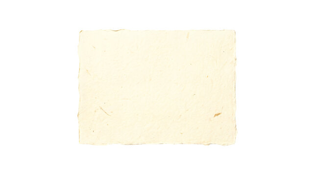 Rough paper texture isolated PNG, natural off-white cardstock with deckle edges for graphic design and creative projects