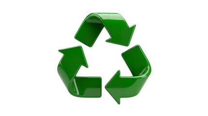 Obraz premium Three-Dimensional Green Recycle Arrows Symbol, Indicating the Process of Reusing Materials and Protecting the Environment