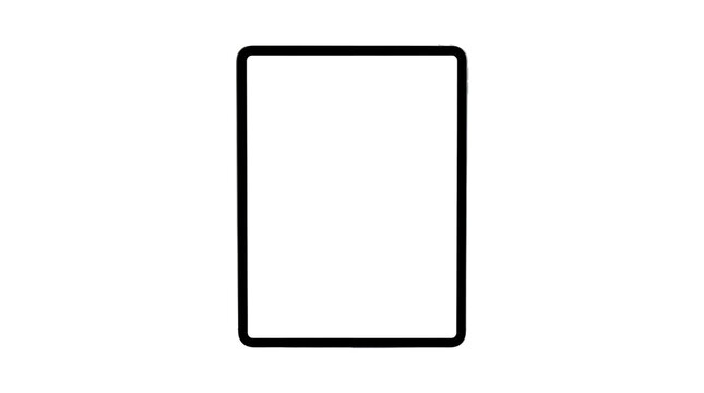 Tablet device isolated on transparent background. Silver color. 3d rendering