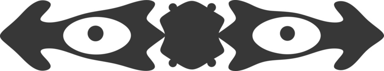 Vector illustration of symmetrical eye and arrow design