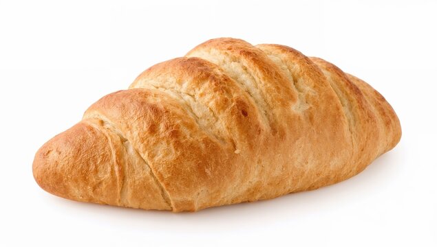 Golden fatayer stuffed bread halfmoon shaped freshly baked crust middle eastern pastry isolated on white background