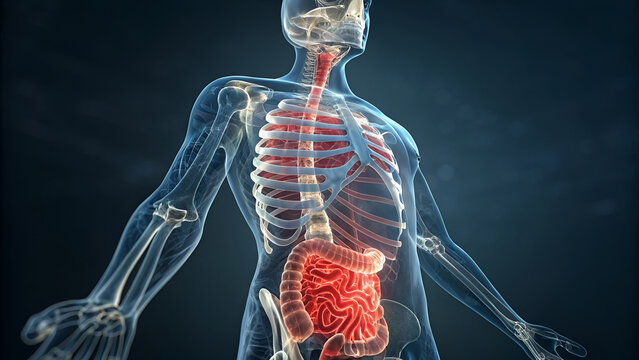 3D Anatomy Illustration of Human Digestive Organs Anatomy Medical Illustration