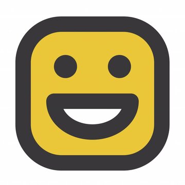 Grinning animation icon for social media, presentations, videos, websites. Alpha Channel