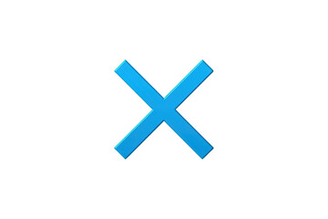 Obraz premium Stylized 3d blue cross mark button symbolizing error, deletion, closure, cancellation, or incorrect choice on transparent background