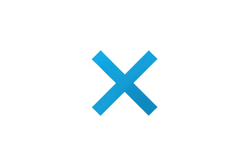 Fototapeta premium Blue x mark symbol isolated on a transparent background, perfect for ui, websites, and digital interfaces