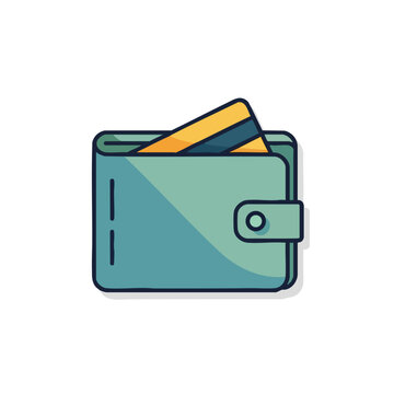 A light teal wallet with a gold and blue card peeking out