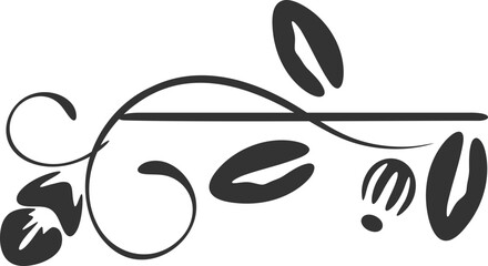 Black floral swirl vector illustration © xadartstudio