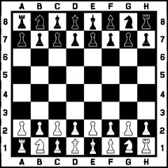 Vector chessboard with pieces in starting positions © sk