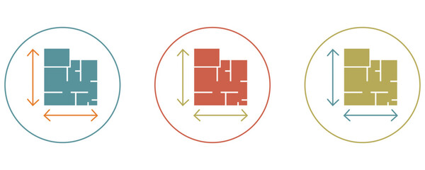 House plane icons, house building plan icons in trendy flat style illustration isolated on white background.