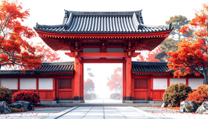 Fototapeta premium Traditional Chinese architecture of the Temple of Heaven featuring an ancient pagoda roof and oriental pavilion set within a historic garden landscape under a clear blue sky in Beijing Asia