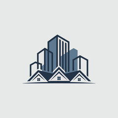 Fototapeta premium Modern City Skyline Houses Icon