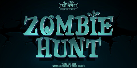 Zombie editable text effect, customizable horror and undead 3d font style
