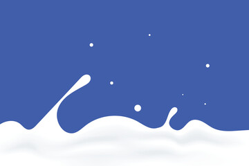 Milk splashes upwards, forming small waves. Milk or yogurt background design element