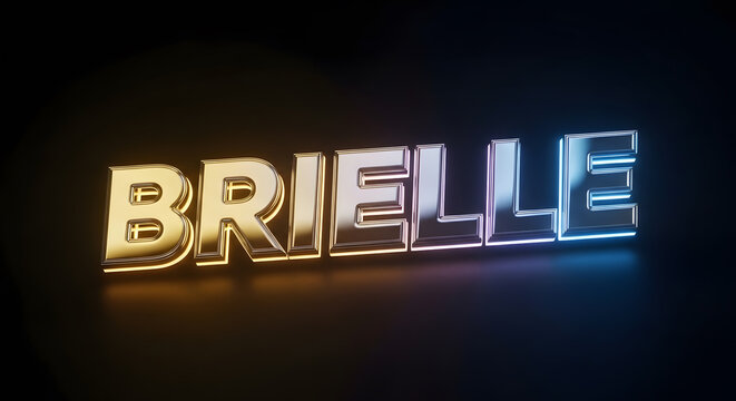 Stylized chrome metal effect text of the name Brielle