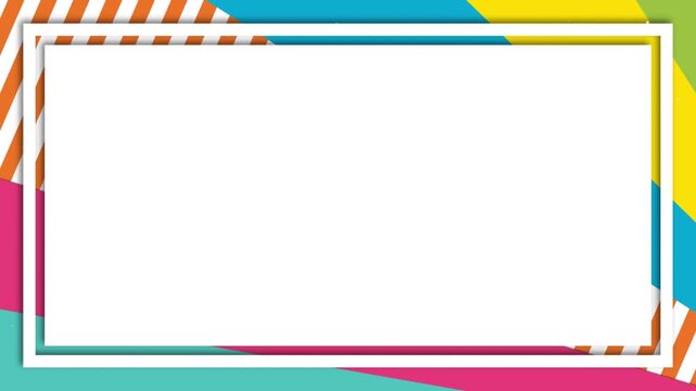 4K Horizontal Abstract Geometric Background. 16:9 Vibrant Patterned Frame with White Center Copy Space for Website Headers and Business Presentations