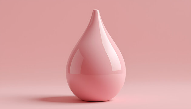 A clean vector illustration of a pink water drop and medical liquid droplet symbol isolated on white like a rubber enema or clyster equipment icon