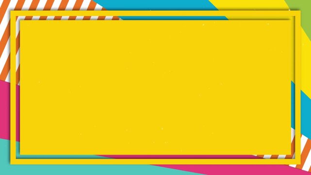 4K Horizontal Bright Yellow Geometric Frame. 16:9 Abstract Vibrant Background for High-Energy Website Banners and Corporate Event Intros