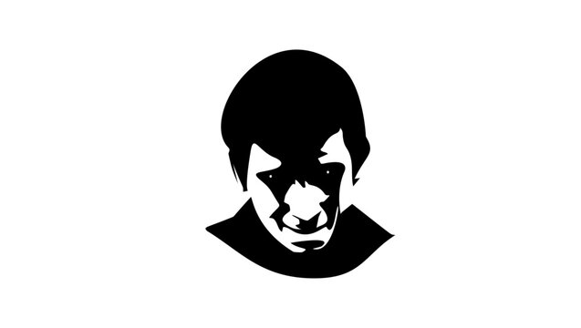 dangerous person, black isolated silhouette