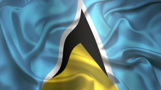 Flag of Saint Lucia, Saint Lucia 3D Animation flag waving in the wind. 4K Saint Lucia Flag Animation waving with fabric texture.
