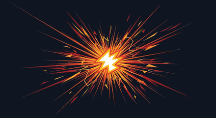 Vibrant orange and red fireworks explode against a dark night sky.