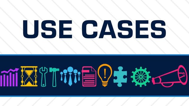 Use Cases Business Symbols Sliding Blue Texture Text 