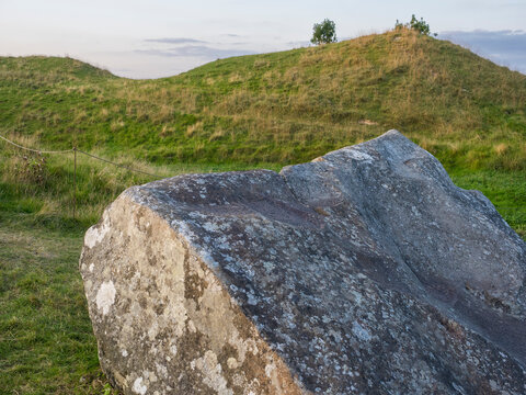 Dawn, Standing Stone, Avebury, Wiltshire, England, UK.