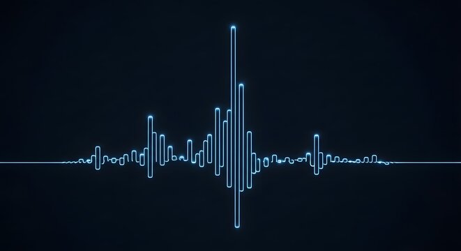 Digital audio waveform visualization with peaks and frequencies