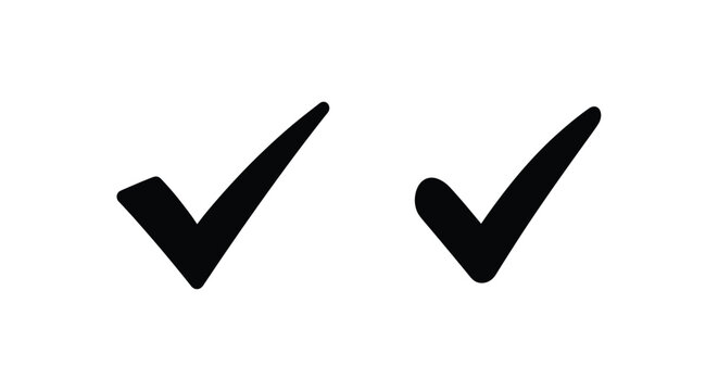 Two black check marks against a white background signifying approval