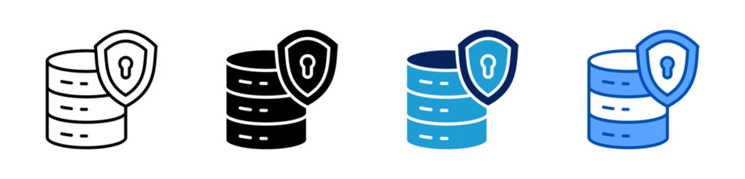 data protection icon set multiple style collection