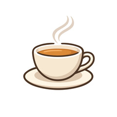 Fototapeta premium Teacup With Steam Swirl Vector Icon