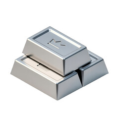 Stacked silver bars, precious metal investment, wealth and finance