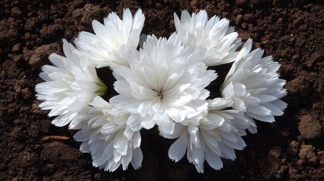 A close-up view of multiple bright white daisy petals arranged in a natural cluster