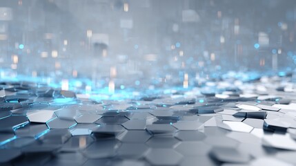 Obraz premium Abstract hexagonal pattern with a futuristic glow