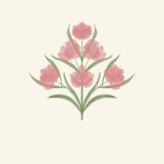 Fototapeta premium Seamless watercolour and unique floral pattern background for covers, notes, Soft backgrounds colour. Watercolour art work. Flower stalk. Colourful flower.