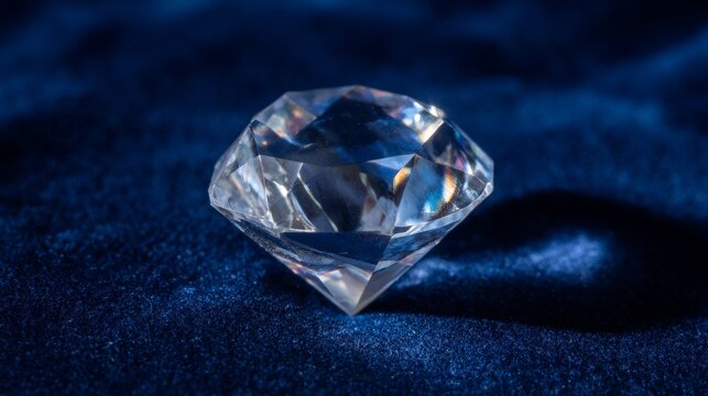 A precisely cut brilliant clear diamond gemstone