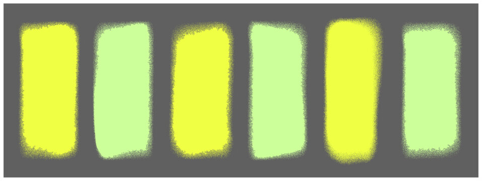 Neon Yellow and Lime Green Spray Texture Rounded Rectangle Background Set &ndash; Airbrush Highlight Panels for Web UI, Poster Design and Graphic Layout Vector Elements