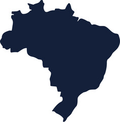 Obraz premium Minimalist Silhouette Detailed Brazil Country Shape Simple Geography Illustration