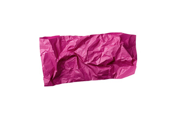 Fototapeta premium Pink wrinkled paper texture concept with creased surface, abstract background, crumpled shape, transparent