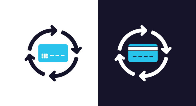 Circular Sync Icon Set Blue Vector Arrows - Line and glyph solid icon and logo templete - Blue icon set - Minimalist, flat icon