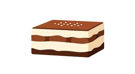 Exquisite Italian layered dessert slice, a perfect blend of coffee and cream, symbolizing sweet indulgence and culinary delight
