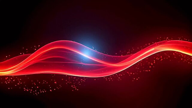 Digital technology red rhythm wavy line abstract background