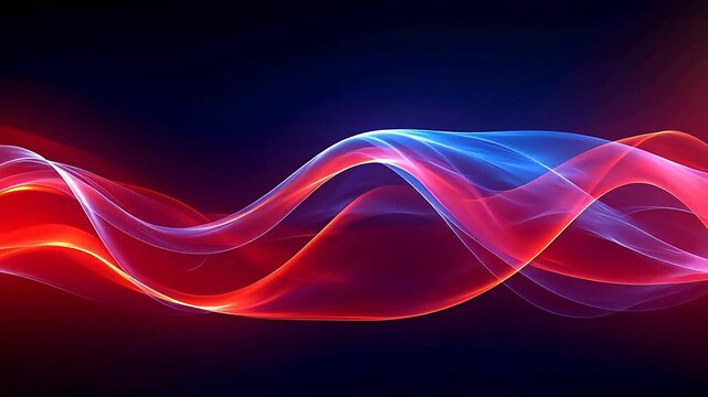 Digital technology red rhythm wavy line abstract background