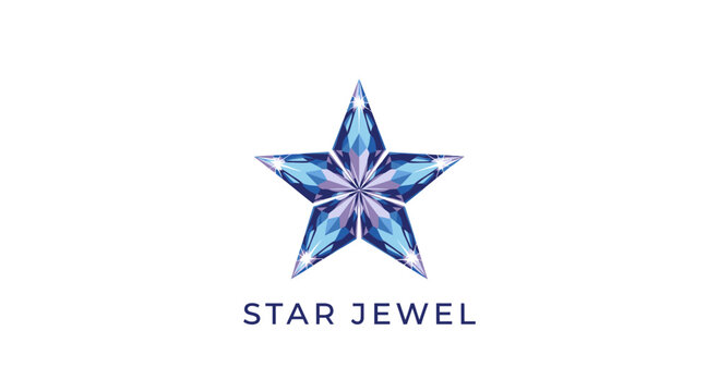 Blue star shaped diamond jewel logo.