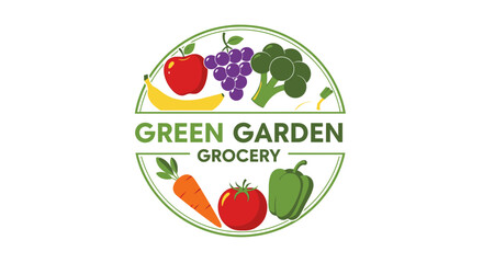 Green Garden Grocery Logo Design.